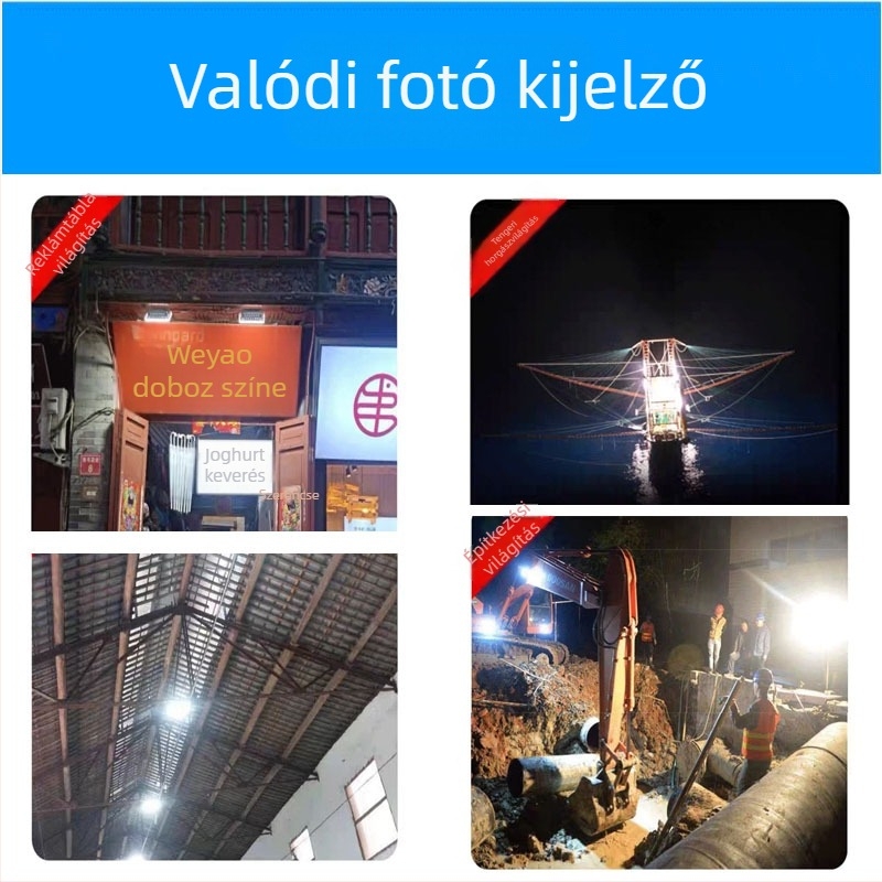 LED külső IP66-es reflektor, 50W–600W, gyárak, műhelyek és raktárak számára, 6500K fehér, alumínium ház