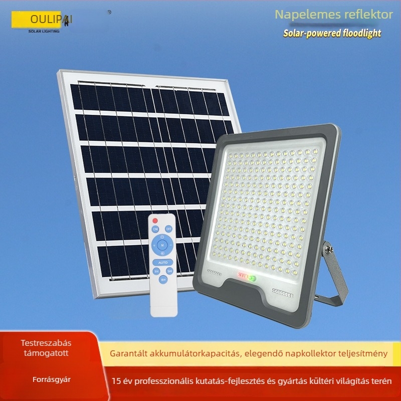 Napelemes LED falikar kerthez — beltéri és kültéri LED, nagy teljesítmény, vízálló, ultra fényes