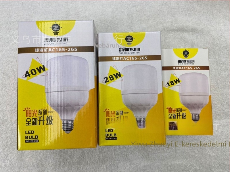 E27 LED izzó, meleg fehér és hideg fehér fény, sárga fény, energiatakarékos, spirál alakú