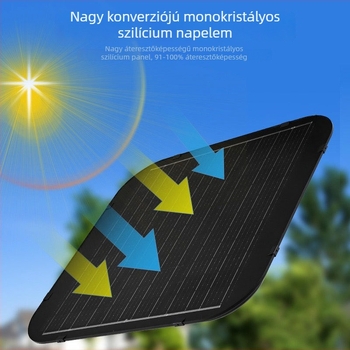 Napelemes UFO kerti világítás, kültéri öntött alumínium kivitel, IP66, 3 m magas, mozgásérzékelős, tájvilágítás