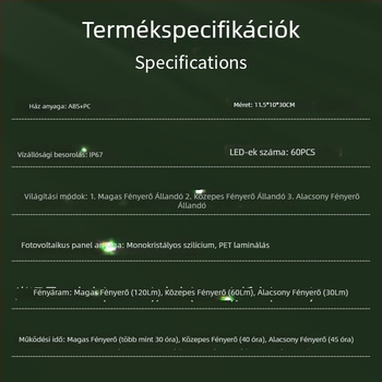 Napelemes talajvilágítás három fényességi szinten, kerthez és gyephez, vízálló kültéri spotlámpa