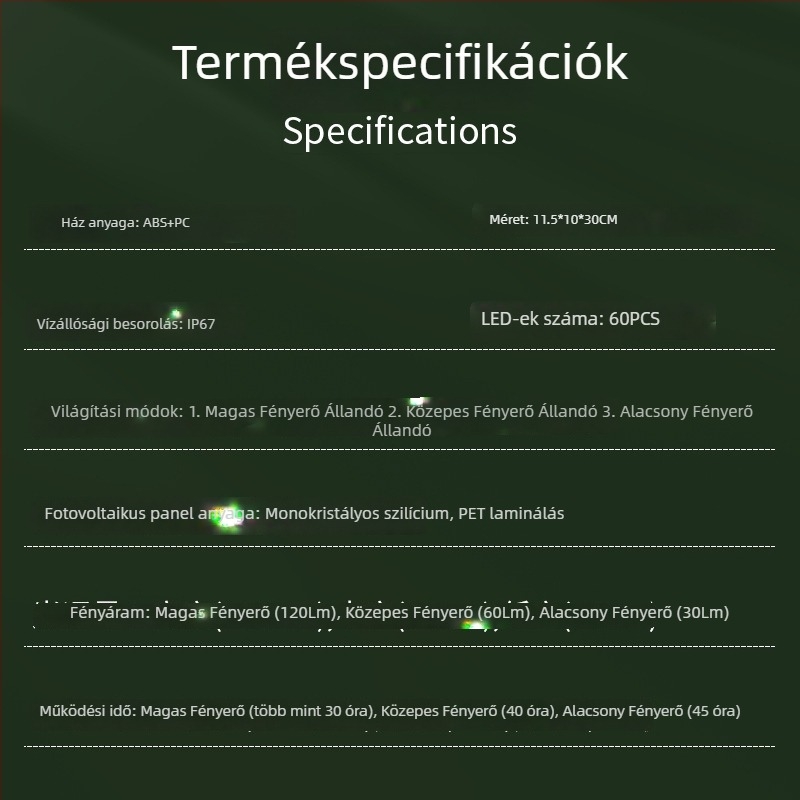 Napelemes talajvilágítás három fényességi szinten, kerthez és gyephez, vízálló kültéri spotlámpa
