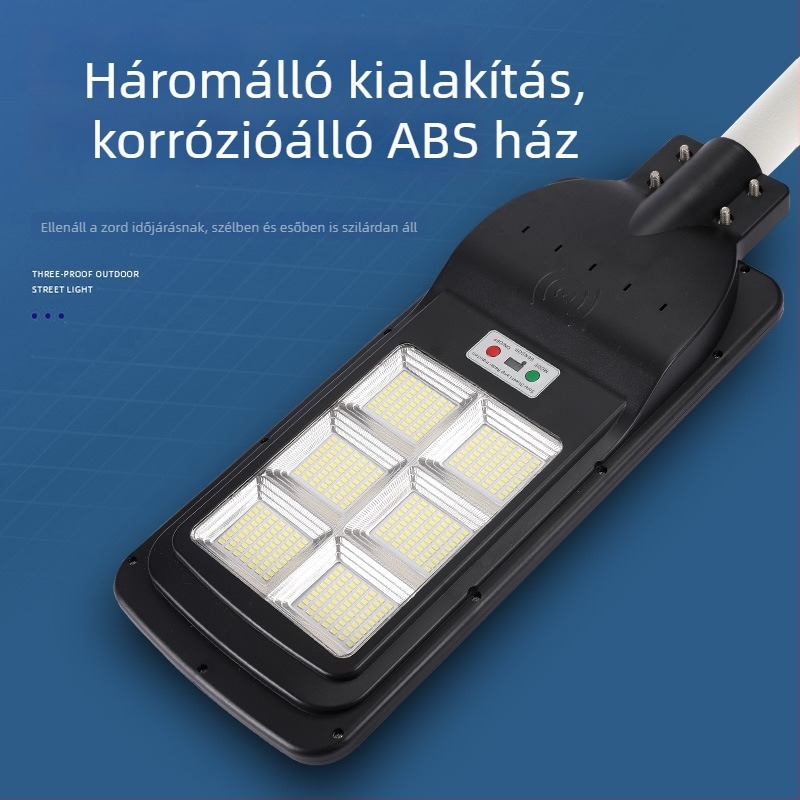 Napelemes LED kültéri lámpa udvarra és kertbe mozgásérzékelővel és távirányítóval