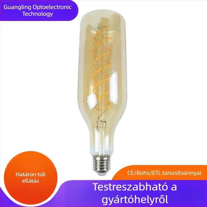 Borosüveg formájú LED filament égő, E27, bár és kávézó világításhoz