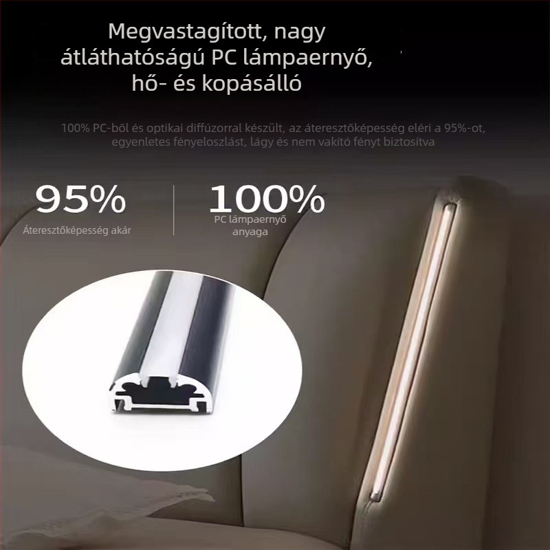 Intelligens éjjeli lámpa az éjjeliszekrényhez érintéses kapcsolóval, lineáris kialakítás, 78 cm, könnyed luxus stílus