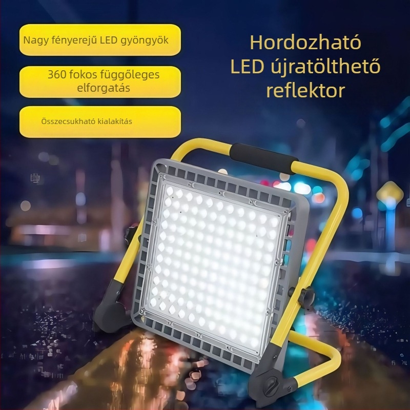 LED robbanásbiztos vészfény, vízálló, kültéri használatra, kempingezéshez, újratölthető, hordozható vetítőfény