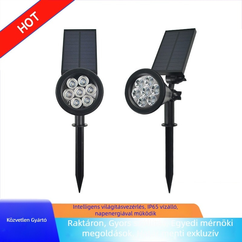 Ultra-bright LED napelemes gyeplámpa, vízálló kert- és tájvilágítás, talajba süllyeszthető lámpatest