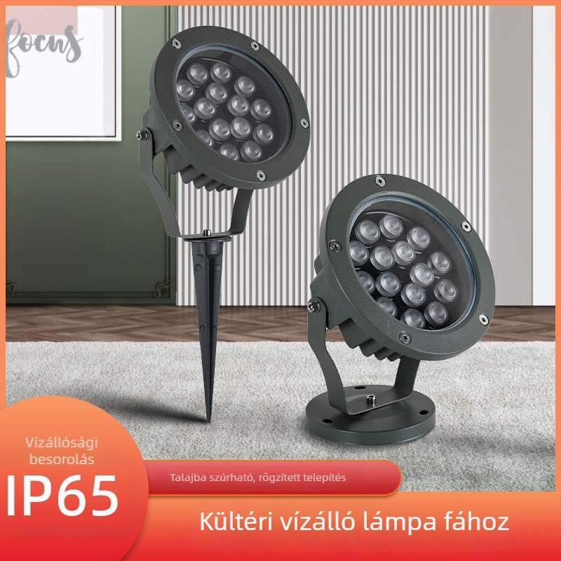 Vastagított alumínium LED fa világítás fákhoz, kültéri vízálló földre szerelhető RGB világítás