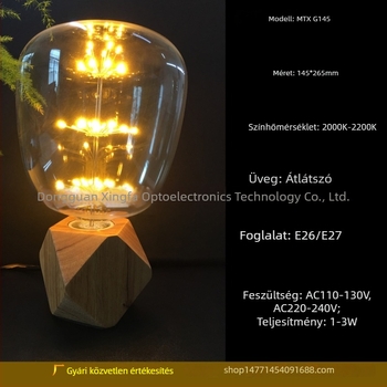 LED színes izzó, csillogó üveg, óriási E27 csavaros foglalatú izzó