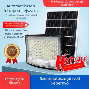 Nagy teljesítményű napelemes reflektor, kültéri vízálló, ultranagy fényerő, radar szenzorral