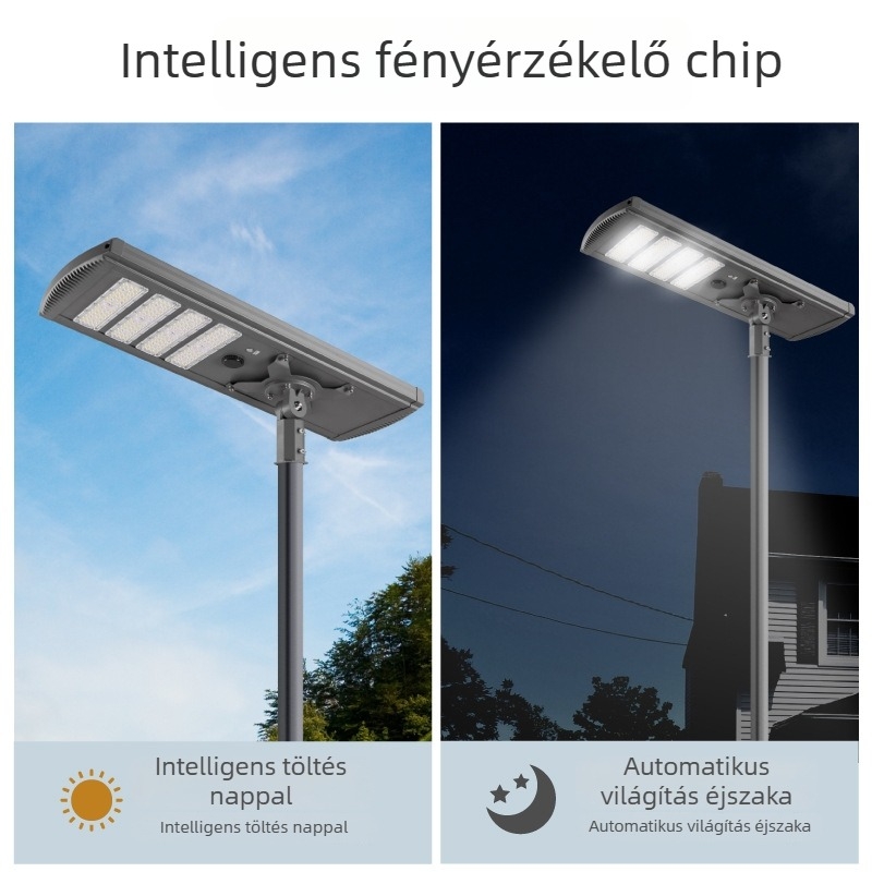 Napenergiás kültéri integrált utcai lámpa ultra fényes LED-del