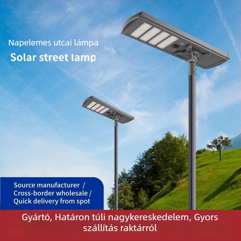 Napenergiás kültéri integrált utcai lámpa ultra fényes LED-del