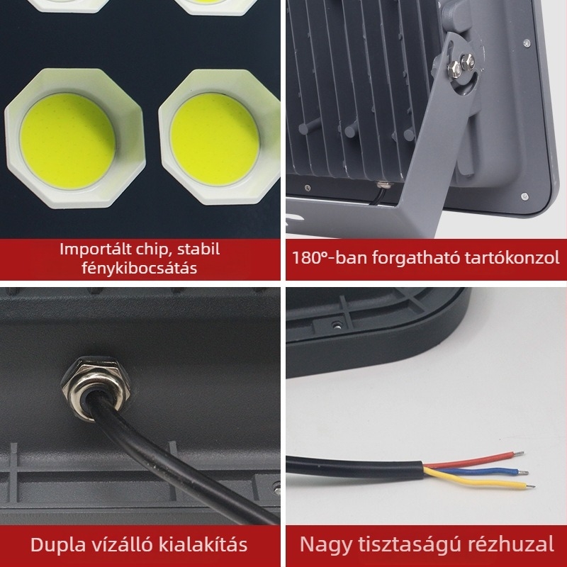 LED kültéri reflektor alacsony feszültségű 12V/24V/48V, vízálló, DC táplálás