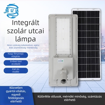 Napelemes utcai lámpa, integrált, kültéri vízálló, 300W, intelligens távirányító