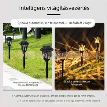 Napelemes kültéri lámpák udvarra és gyepre, földbe dugható világítás, vízálló dekoratív hangulatvilágítás
