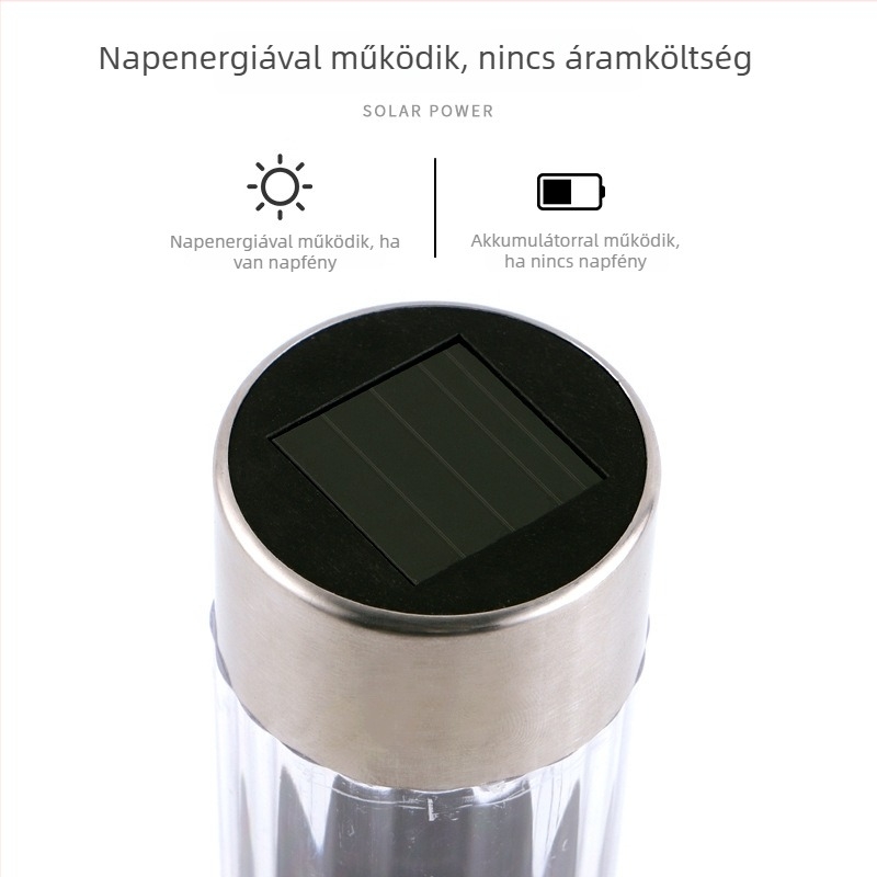 Kert oszlop alakú tájképű kültéri LED napelemes lámpa