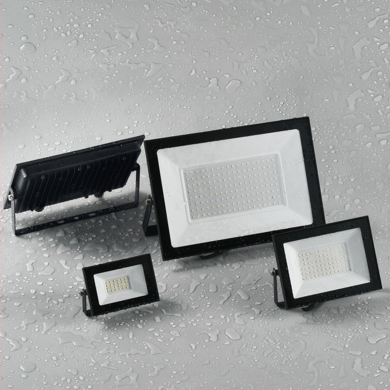 Kültéri LED reflektor 100W, IP66, 160° fénycsugár szög, 8000 lm, alumínium ház, fekete, 144 LED-dióda