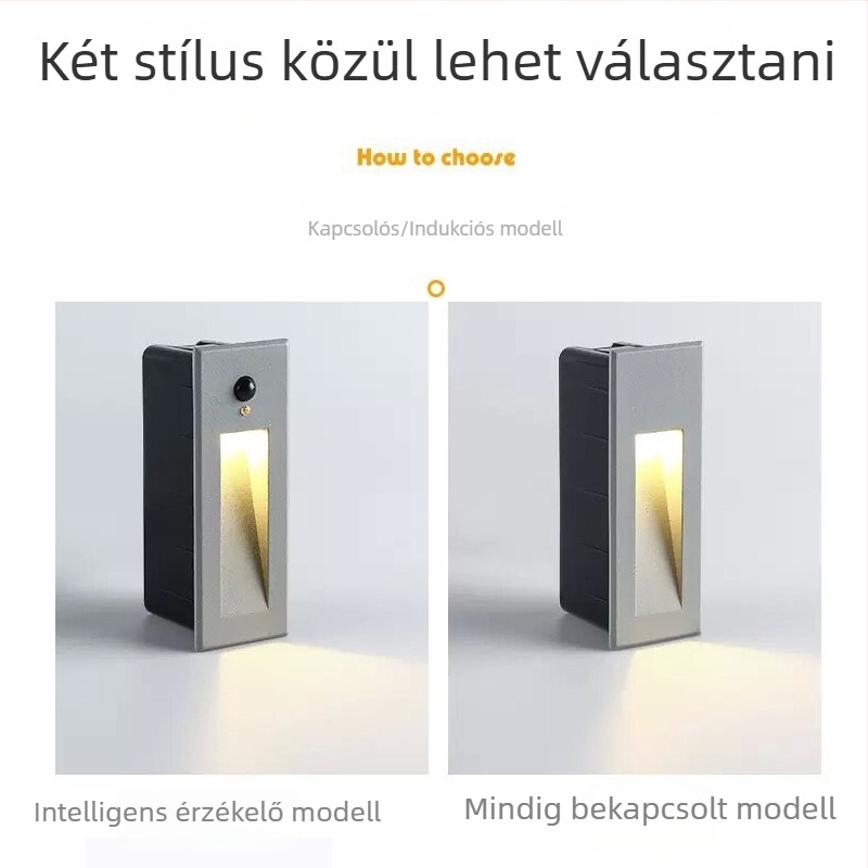 Westhui XH-S120 Kültéri vízálló lépcsőfény, alumínium ház, 3W, 420 lm, 3000–4000K, IP65