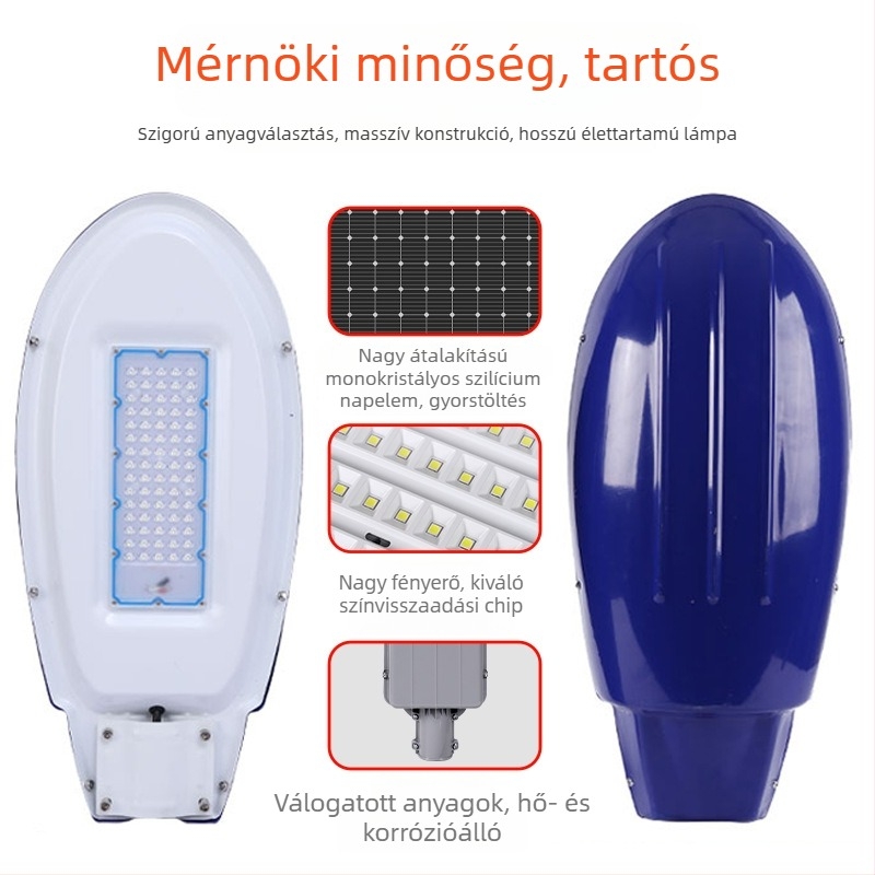Szétválasztható típusú LED napelemes utcai lámpa, kültéri vízálló világítás kerthez és vidéki utakhoz