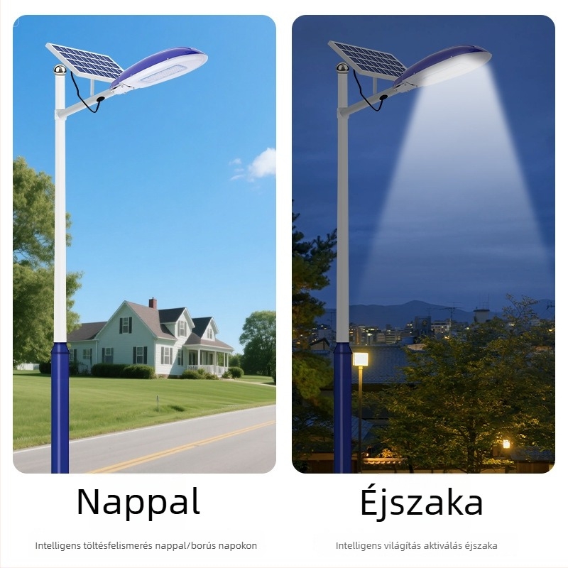 Szétválasztható típusú LED napelemes utcai lámpa, kültéri vízálló világítás kerthez és vidéki utakhoz