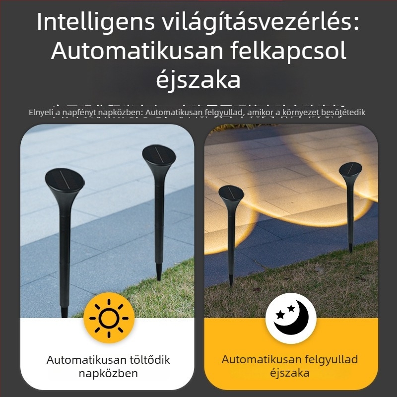 Napelemes kert- és udvari lámpák – dekoratív ösvény- és tájvilágítás koncentrált fényforrással