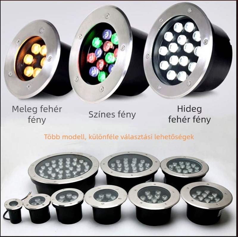 Föld alatti LED vízálló, beépített spot fény kerthez, tájhoz, udvarhoz, gyephez, külső falhoz – ultra fényes