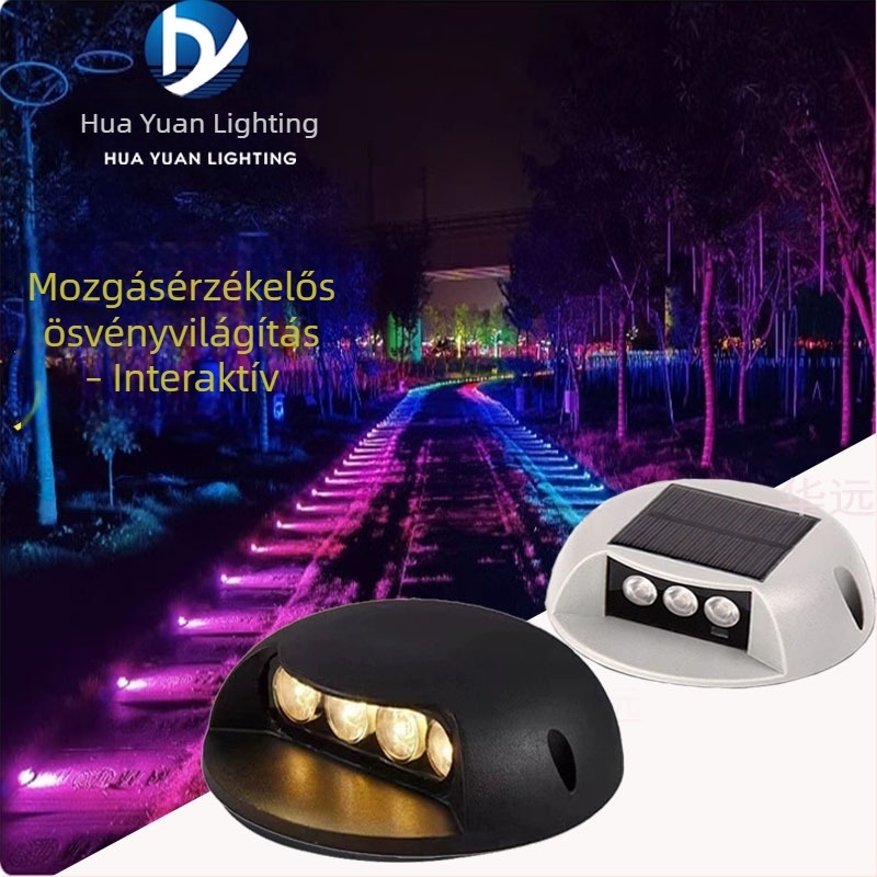Kültéri beépített járólámpa teknősbéka-háttal dizájnnal, mozgásérzékelő, IP65, alumíniumötvözet, 24V DC