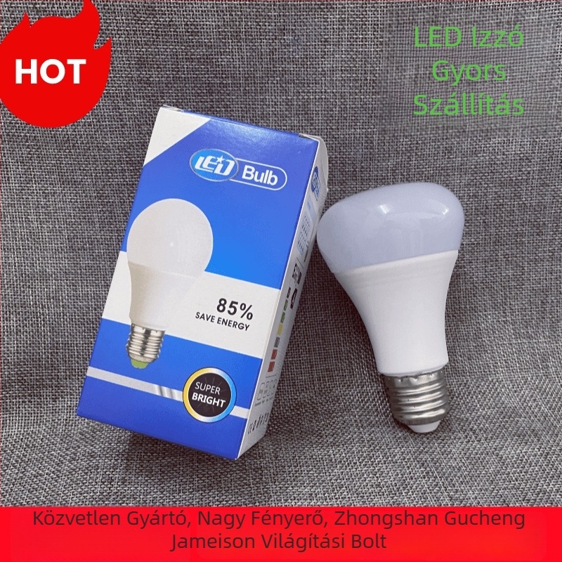 LED gomba alakú izzó E27-es foglalattal, 7W/9W/15W, nagy fényerő, műanyag bevonatú alumínium test, PC lámpabura, otthoni és kereskedelmi világítás