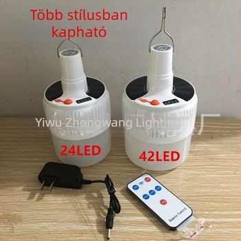 V51 24 LED-es napelemes vészvilágítás távirányítóval, kempingezéshez