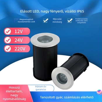1W talajba szerelhető LED föld alatti spot, IP68, rozsdamentes acél, 52 mm átmérő, 220V, 3000K, dimmable és színállítható