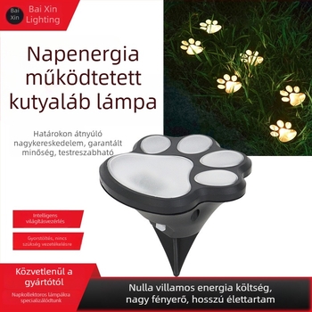 Napelemes kutyaláb alakú föld alatti fények kültéri kertek és ösvények számára, dekoratív gyepvilágítás