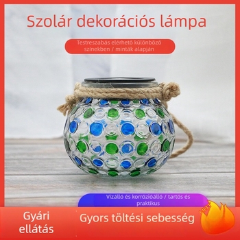 Vízálló napelemes tájkivilágítás - kültéri dekoratív függőlámpa a kerthez és a gyephez