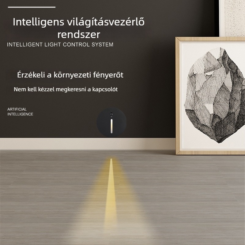 Körkörös fény mozgásérzékelővel, beépített folyosó- és lépcsővilágítás