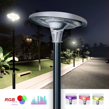 Napelemes kertlámpa RGB LED-del, Bluetooth és színes zenével