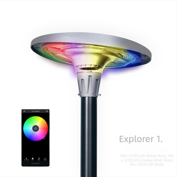Napelemes kertlámpa RGB LED-del, Bluetooth és színes zenével