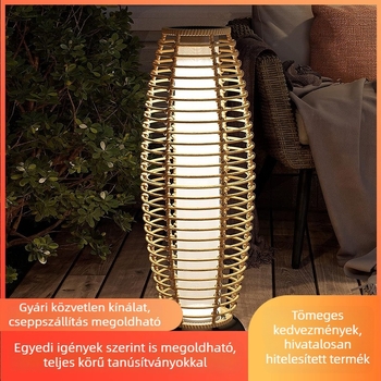 Napelemes kerti LED lámpa fűre, kültéri vízálló padlólámpa, új kínai stílusú villaudvarhoz és kerthez.