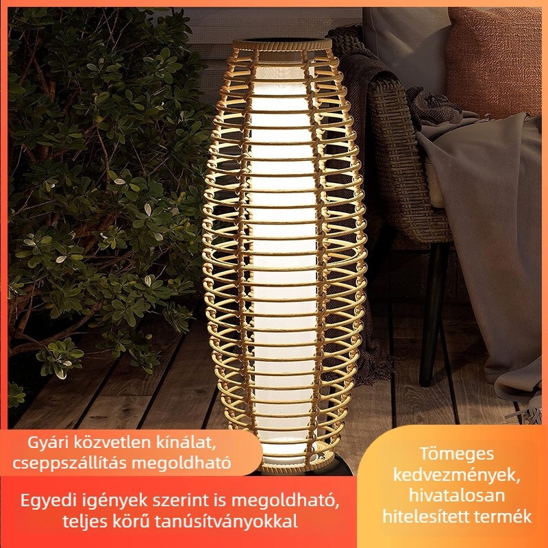 Napelemes kerti LED lámpa fűre, kültéri vízálló padlólámpa, új kínai stílusú villaudvarhoz és kerthez.
