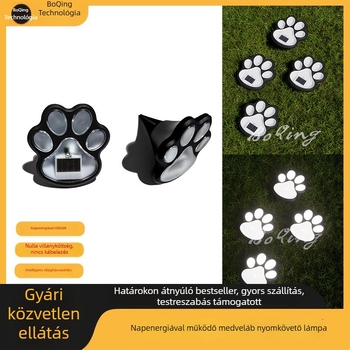 Napelemes LED lámpák kutya- és medve-lábnyom formájú föld alatti világításhoz a kertben