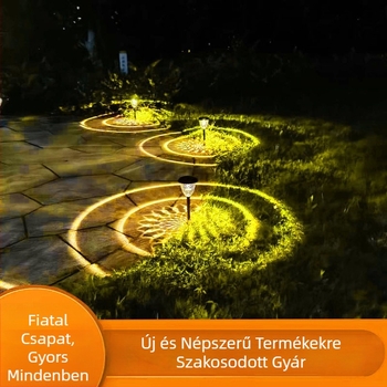 Napelemes LED kerti lámpa színes fénnyel, vízálló kültéri lámpa kerthez