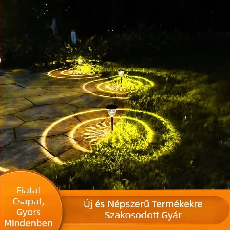 Napelemes LED kerti lámpa színes fénnyel, vízálló kültéri lámpa kerthez
