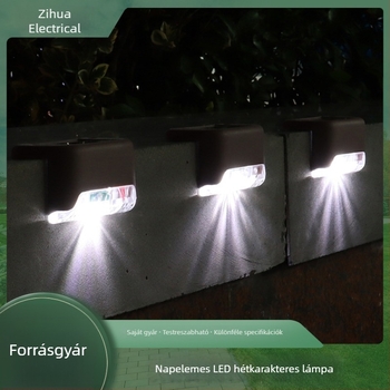 Kültéri vízálló napelemes LED világítás kertekhez, villákhoz, gyephez, lépcsőkhöz és korlátokhoz — Hét karakteres lámpa