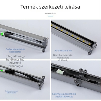 Hosszúkás LED beépített kültéri lámpa, színes, négyzet alakú lineáris kialakítással – parkokhoz, folyosókhoz és lépcsőkhöz