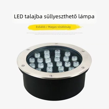 Kültéri beépített föld alatti lámpa, IP67 vízálló kertlámpa, LED, 24V, melegfehér 3000K