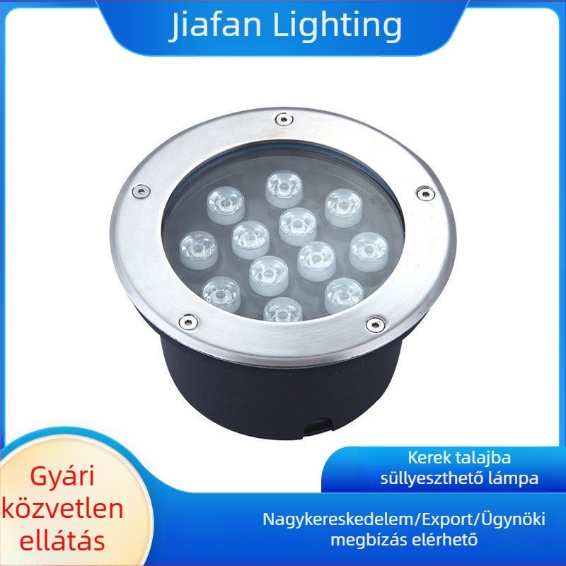 Kültéri beépített föld alatti lámpa, IP67 vízálló kertlámpa, LED, 24V, melegfehér 3000K