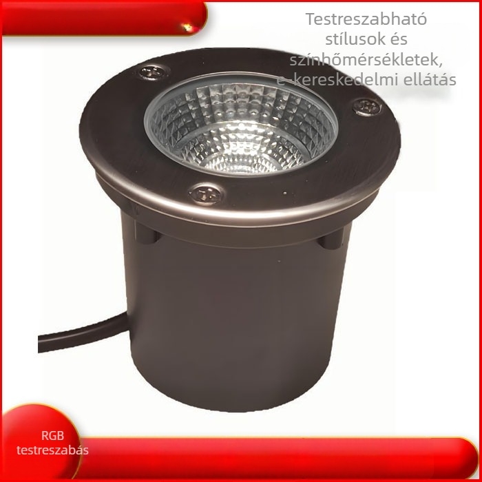 80 mm-es RGB föld alatti LED lámpa, kör, 3W, DC12V, IP65, kültéri tájvilágítás