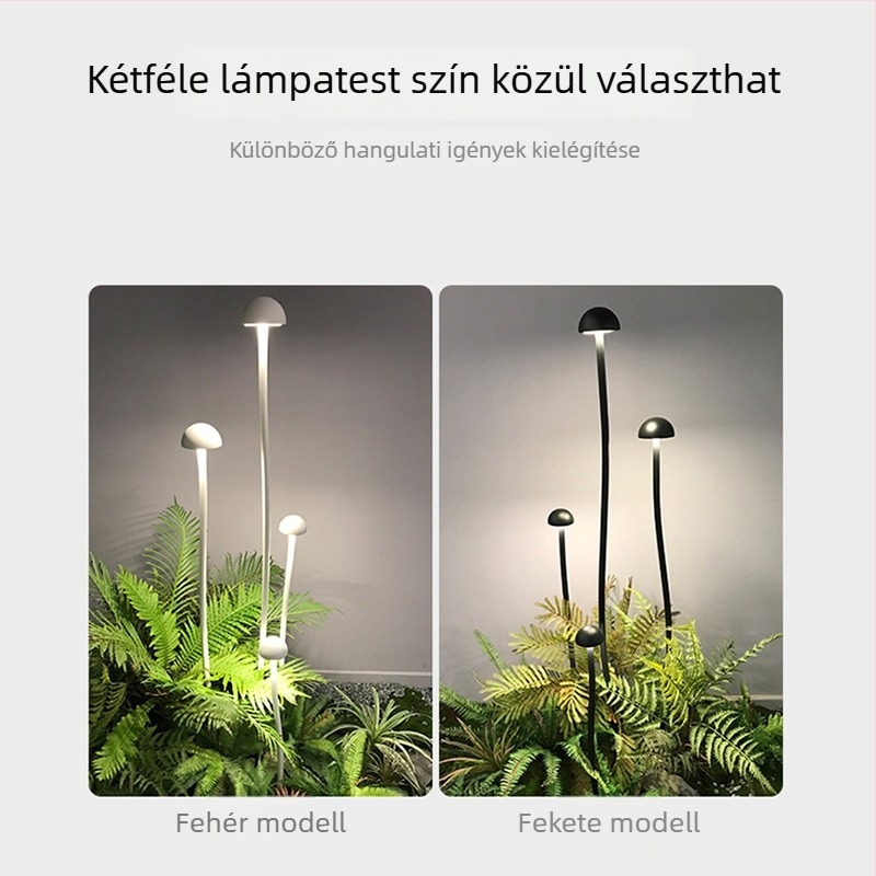 LED kültéri lámpa gyepre és kertbe, alumíniumból, vízálló, gomba alakú tájvilágítás