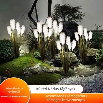 Kültéri LED-napelemes optikai szálas nádas talajlámpa kertdíszítéshez és tájvilágításhoz