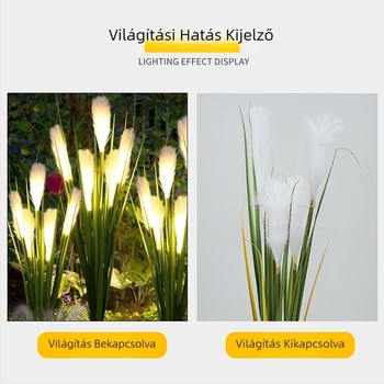 Kültéri LED-napelemes optikai szálas nádas talajlámpa kertdíszítéshez és tájvilágításhoz
