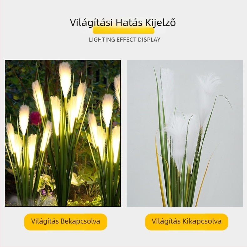Kültéri LED-napelemes optikai szálas nádas talajlámpa kertdíszítéshez és tájvilágításhoz