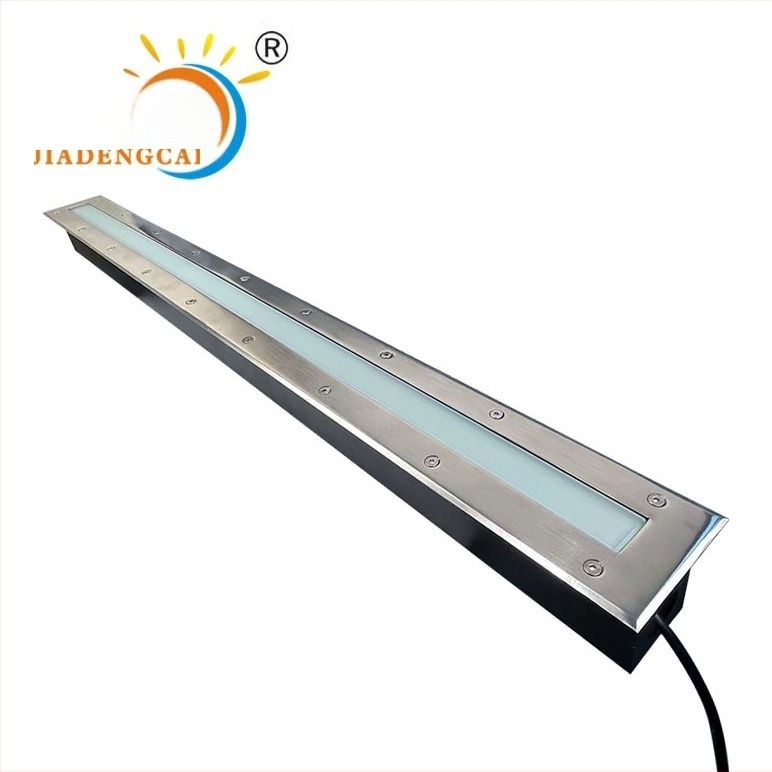 LED földalatti csíklámpa – beépített falmosó lámpa, vízálló, négyzet alakú rozsdamentes acél, matt felület, hosszú csík